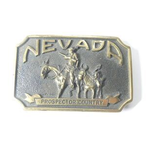 Nevada Prospector Country Belt Buckle Heritage Mint Vintage Brass